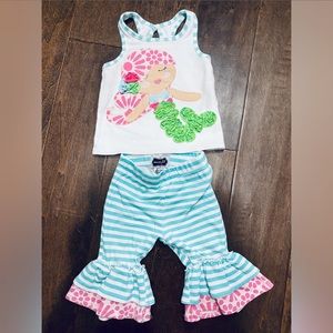 Mudpie Mermaid Outfit 9-12 months